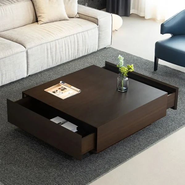 Luxury Rotating Coffee Table with Smart Storage