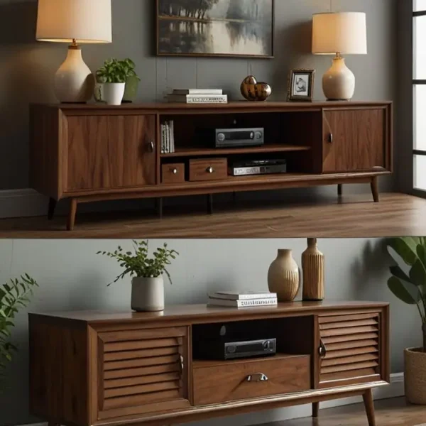 Modern Canadian Veneer Oak TV Cabinet